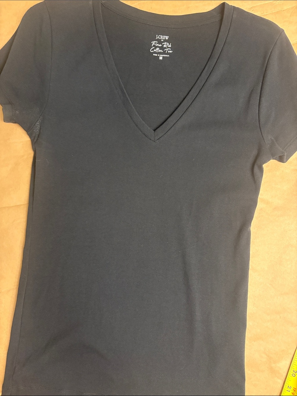 J. Crew Factory Navy V-Neck Short Sleeve Cotton Tee